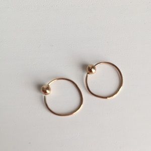 Gold mini hoops with ball